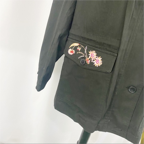 Bagatelle Lightweight Jacket Floral Embroidered Pink Black - Picture 3 of 8